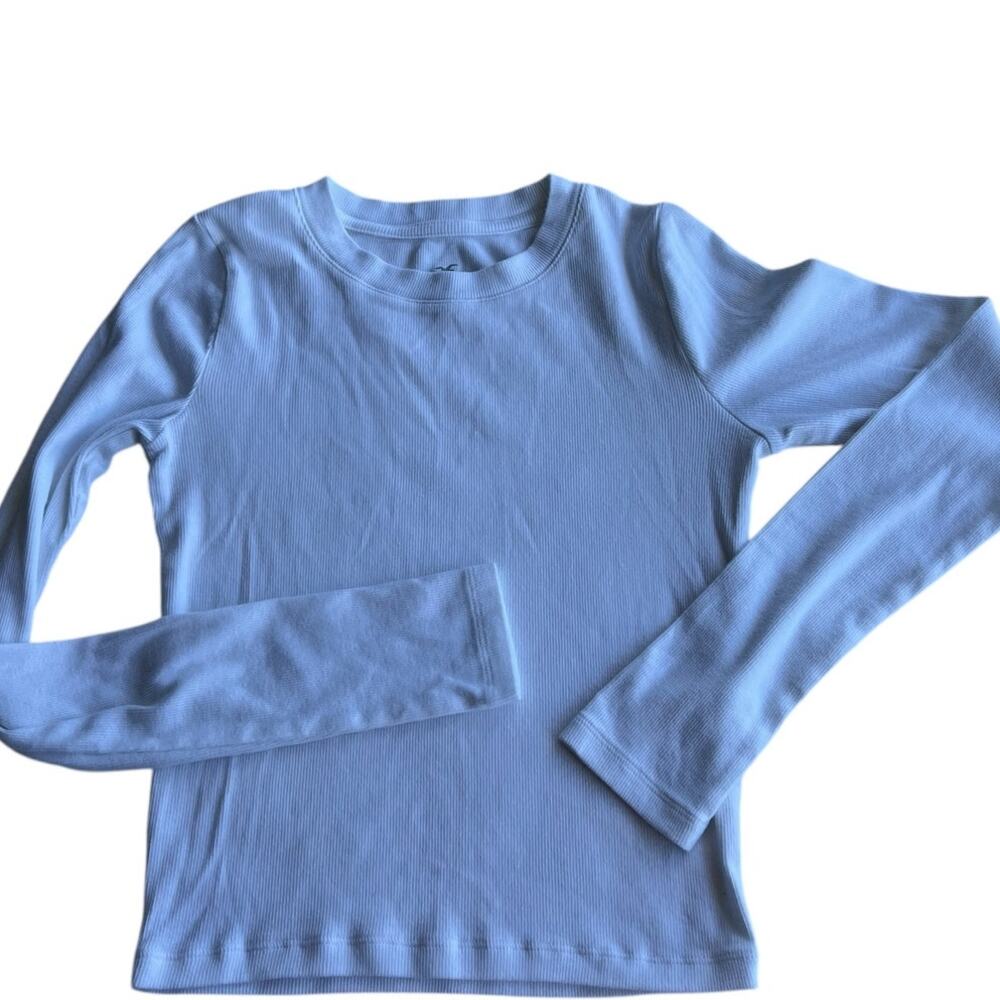 Hollister Rib Knit Scoop Neck Long Sleeve T-shirt, Women's Size S